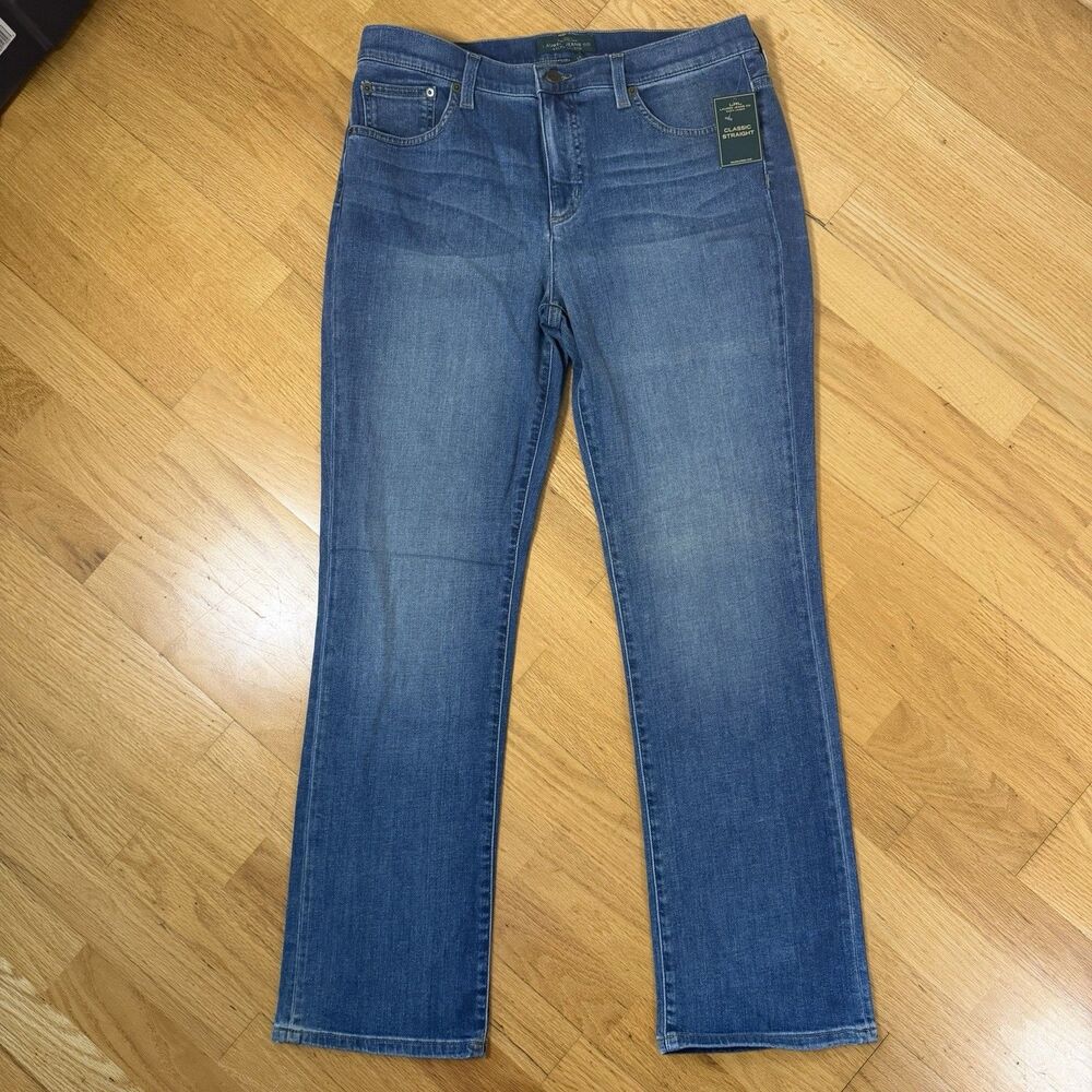 LRL Lauren Jeans Co Ralph Lauren NWT Classic Straight Jeans 12 Med Wash Denim